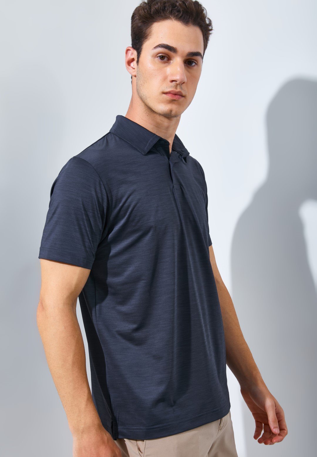 Jack Nicklaus Academy Premium Tonal Two Color Solid Polo Caviar - Image 3