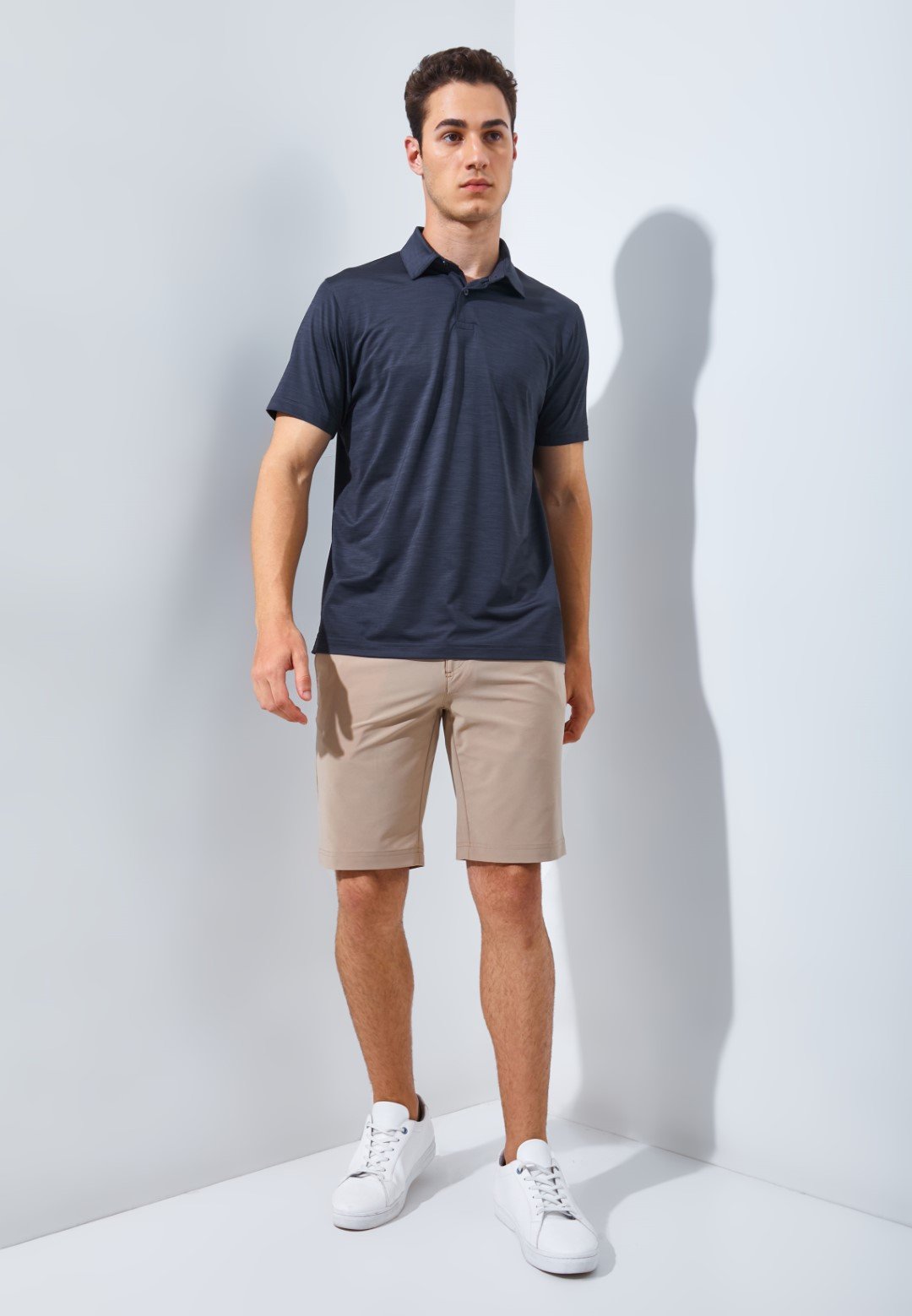 Jack Nicklaus Academy Premium Tonal Two Color Solid Polo Caviar - Image 6