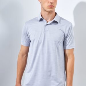 Jack Nicklaus Academy Premium Tonal Two Color Solid Polo Silver Coast