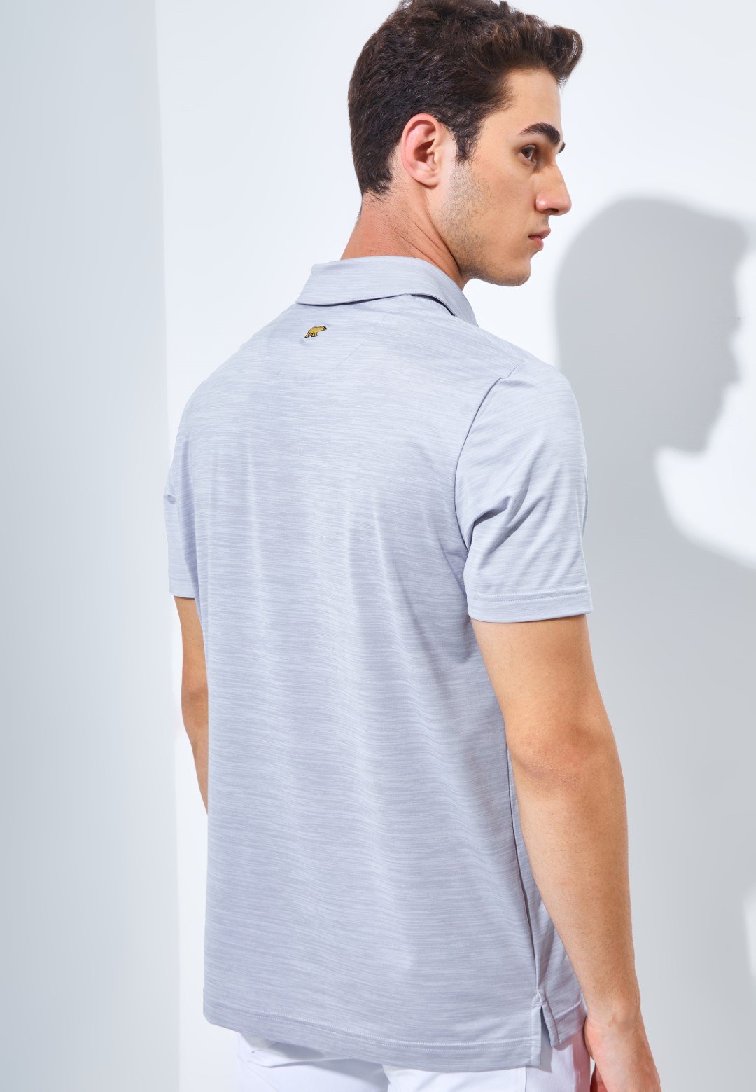 Jack Nicklaus Academy Premium Tonal Two Color Solid Polo Silver Coast - Image 4