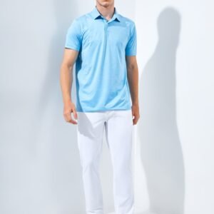Jack Nicklaus Academy Premium Tonal Two Color Solid Polo Blue Surf