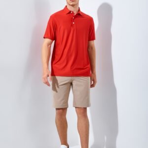 Jack Nicklaus Acapulco Premium Solid Stripe Polo Red Dune