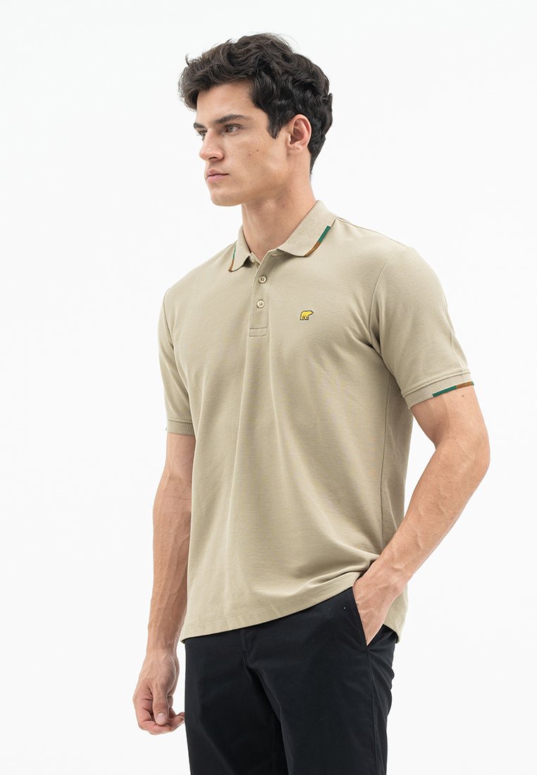 Jack Nicklaus Echo Polo Shirt Pria Regular Fit Sponge Khaki - Image 4