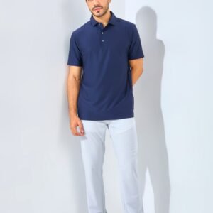 Jack Nicklaus Sicily Premium Solid Stripe Polo Classic Navy