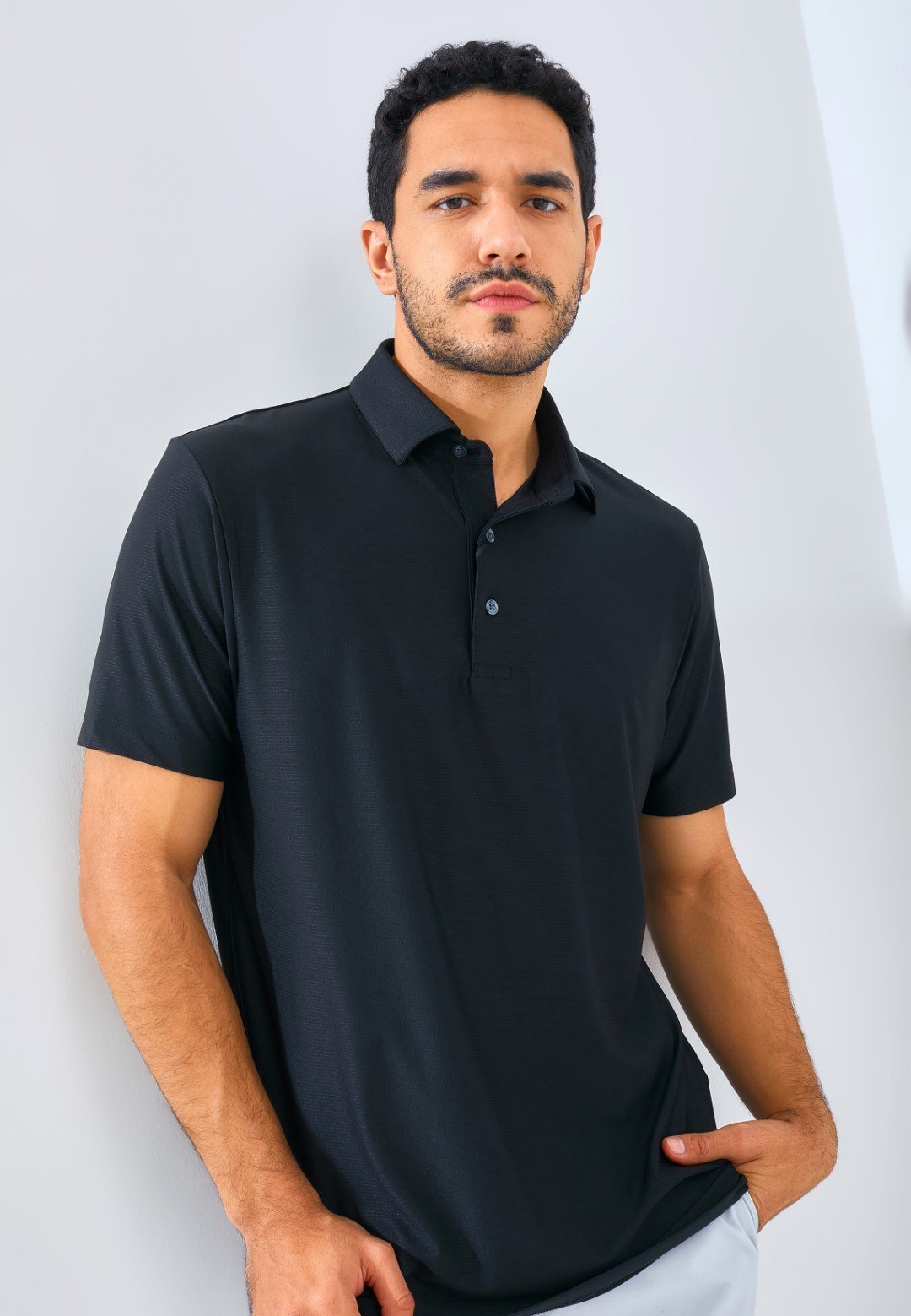 Jack Nicklaus Sicily Premium Solid Stripe Polo Caviar - Image 2