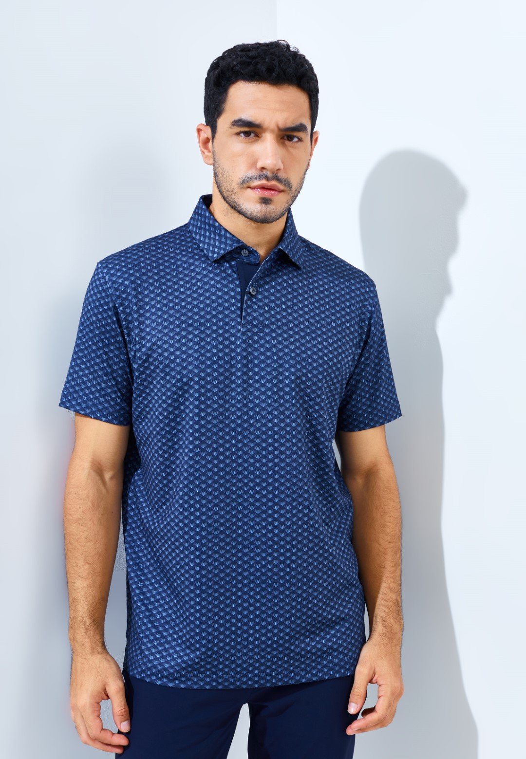 Jack Nicklaus Allsaints Premium Arrowhead Print Polo Classic Navy