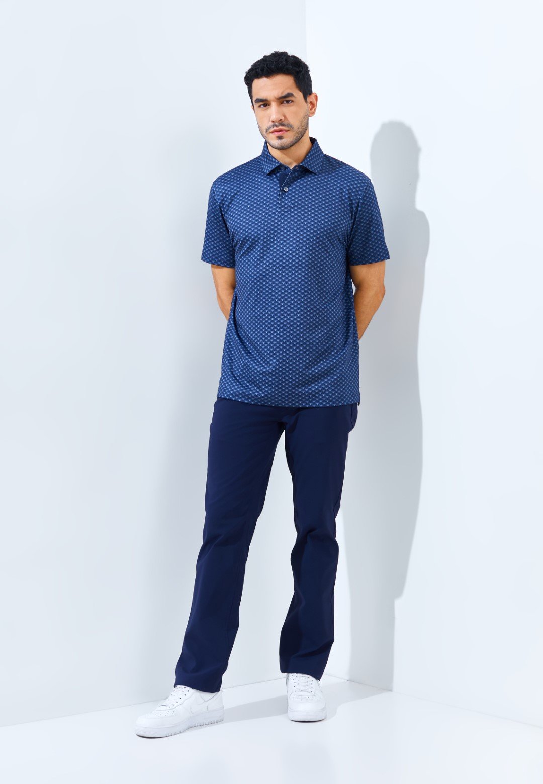 Jack Nicklaus Allsaints Premium Arrowhead Print Polo Classic Navy - Image 5