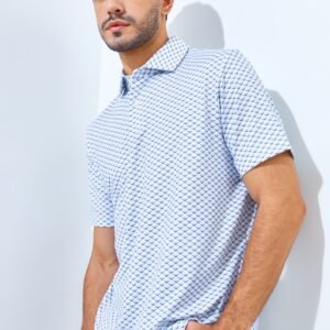 Jack Nicklaus Allsaints Premium Arrowhead Print Polo Bright White