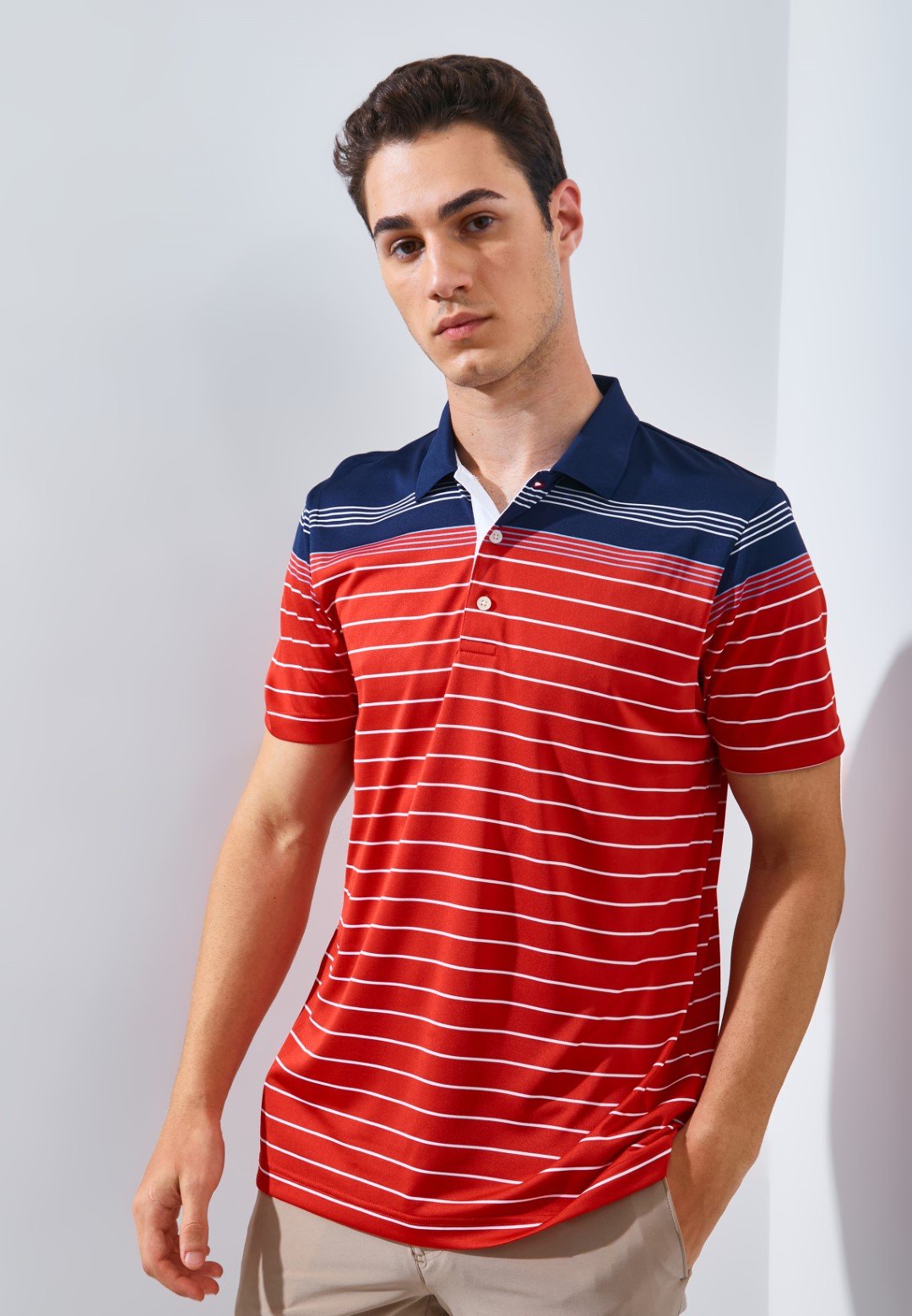 Jack Nicklaus Arcadia Premium Tonal Two Color Solid Polo Caviar