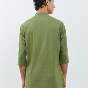 Jobb Arkhan Baju Koko Pria Kurta Lengan Pendek Regular Fit Hijau