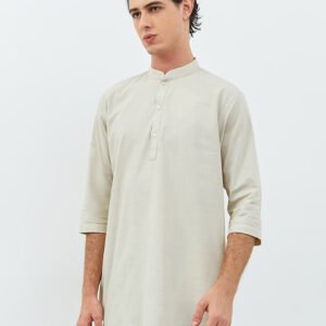 Jobb Arkhan Baju Koko Pria Kurta Lengan Pendek Regular Fit Khaki
