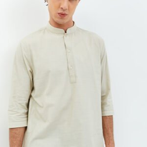 Jobb Arkhan Baju Koko Pria Kurta Lengan Pendek Regular Fit Khaki