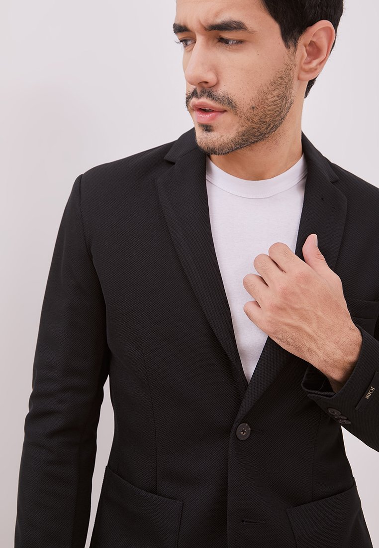 Jobb Aviland-T2 Blazer Pria Slim Fit Dark Hitam
