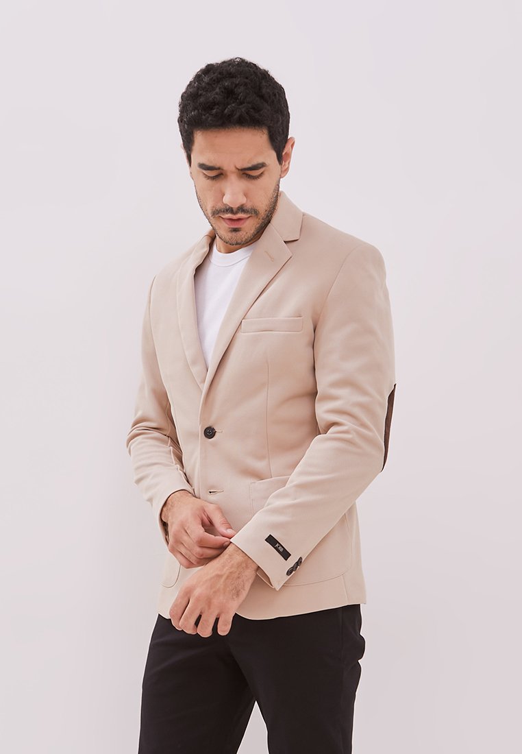 Jobb Aviland-T2 Blazer Pria Slim Fit Beige - Image 2