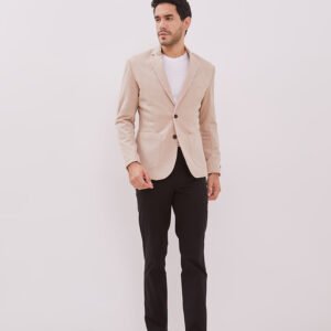 Jobb Aviland-T2 Blazer Pria Slim Fit Beige