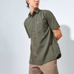 Jack Nicklaus Aymeric Kemeja Pria Lengan Pendek Slim Fit Dark Green