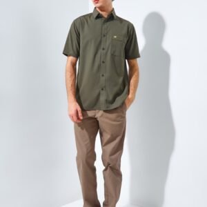 Jack Nicklaus Aymeric Kemeja Pria Lengan Pendek Slim Fit Dark Green