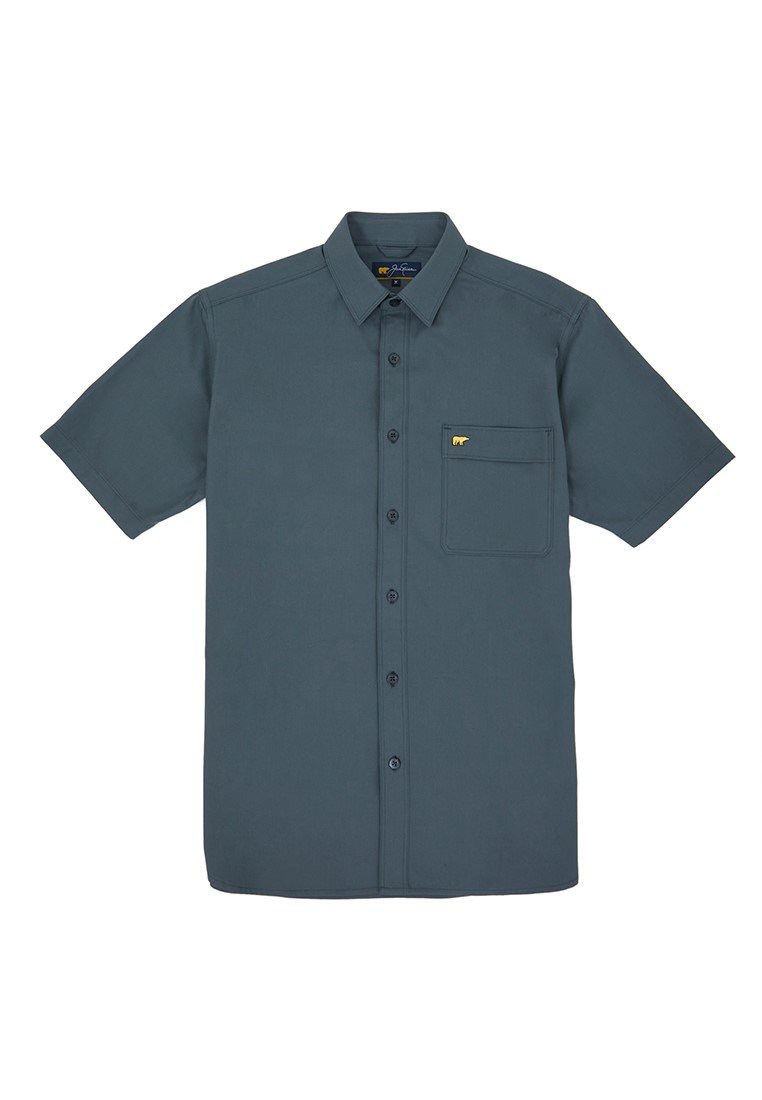 Jack Nicklaus Aymeric Kemeja Pria Lengan Pendek Slim Fit Dark Grey - Image 7