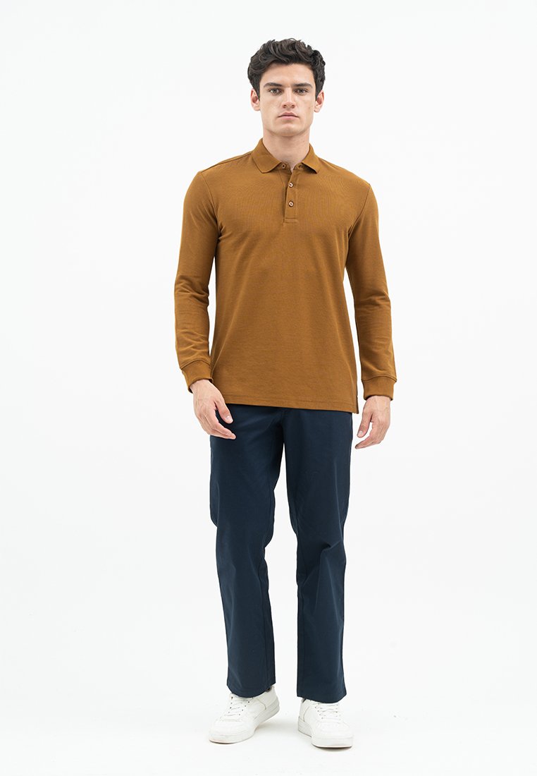 Jack Nicklaus Mezzo Polo Shirt Pria Regular Fit Monument Monk's Brown - Image 5