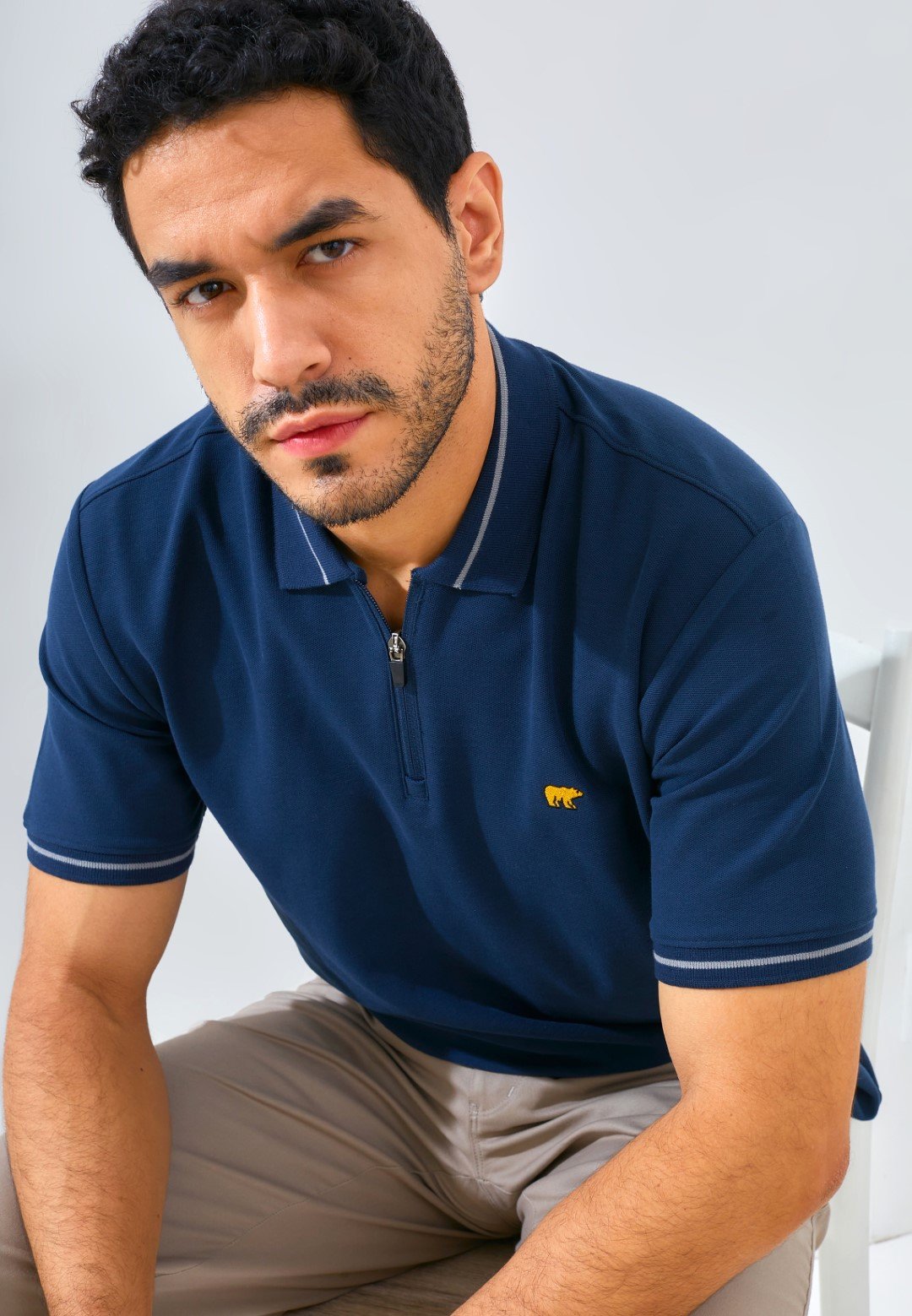Jack Nicklaus Opera Polo Shirt Pria Regular Fit Navy - Image 5