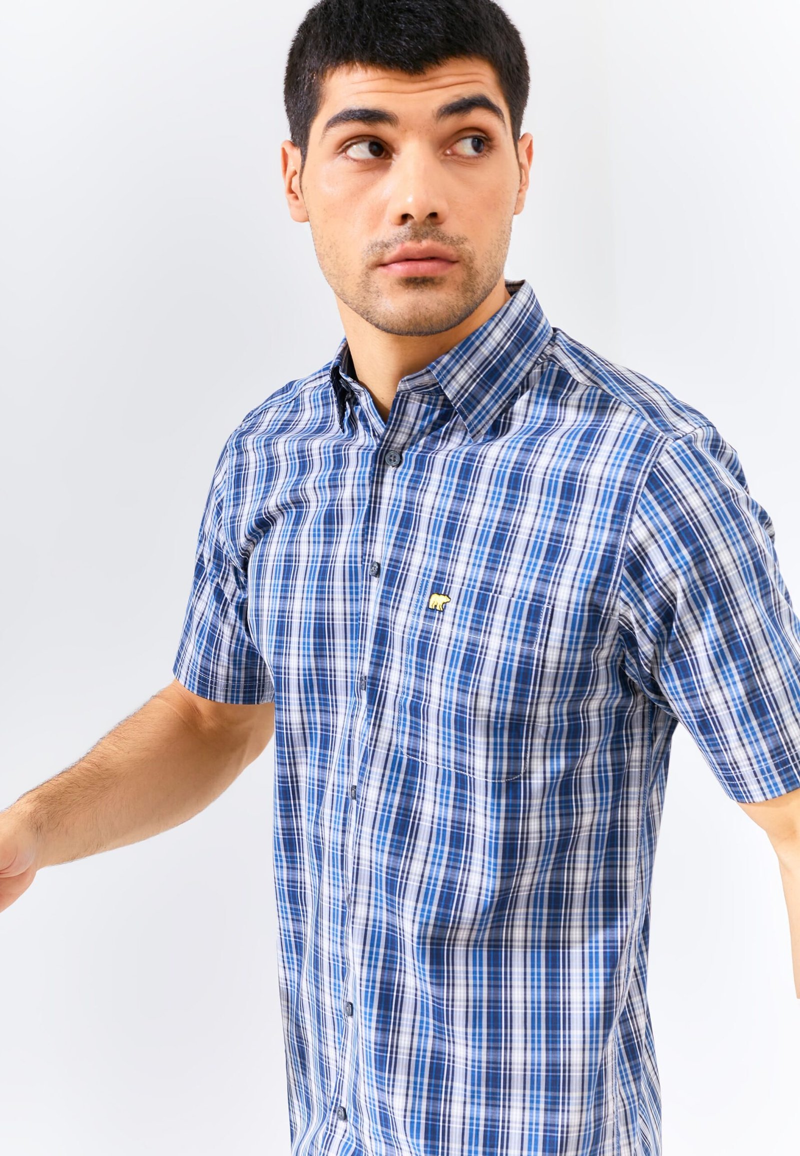 Jack Nicklaus Arturo Chelsea Plaid Short Sleeve Classic Navy - Image 4