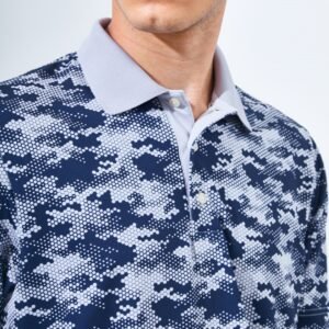 Jack Nicklaus Balboa Premium Mix Print Polo Silver Coast