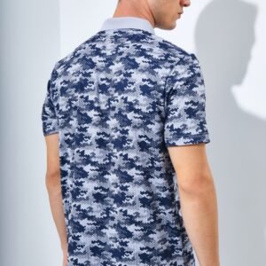 Jack Nicklaus Balboa Premium Mix Print Polo Silver Coast