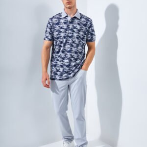 Jack Nicklaus Balboa Premium Mix Print Polo Silver Coast