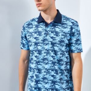 Jack Nicklaus Balboa Premium Mix Print Polo Blue Surf