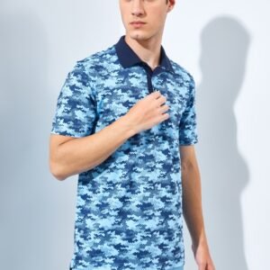 Jack Nicklaus Balboa Premium Mix Print Polo Blue Surf