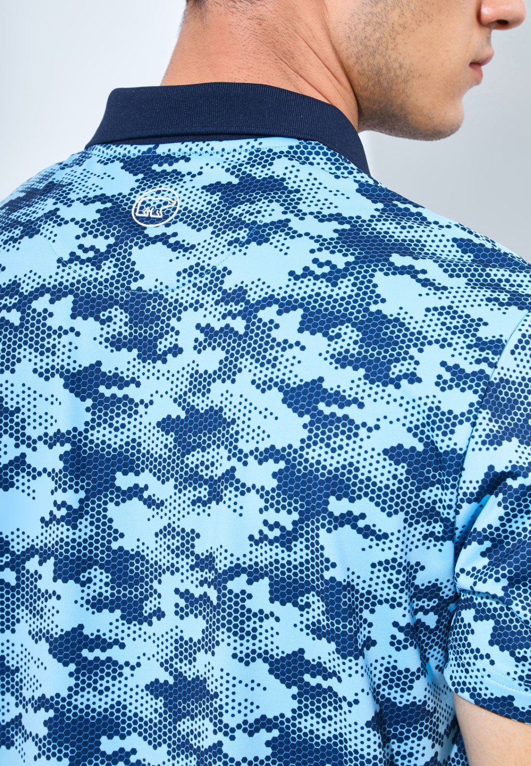 Jack Nicklaus Balboa Premium Mix Print Polo Blue Surf - Image 5