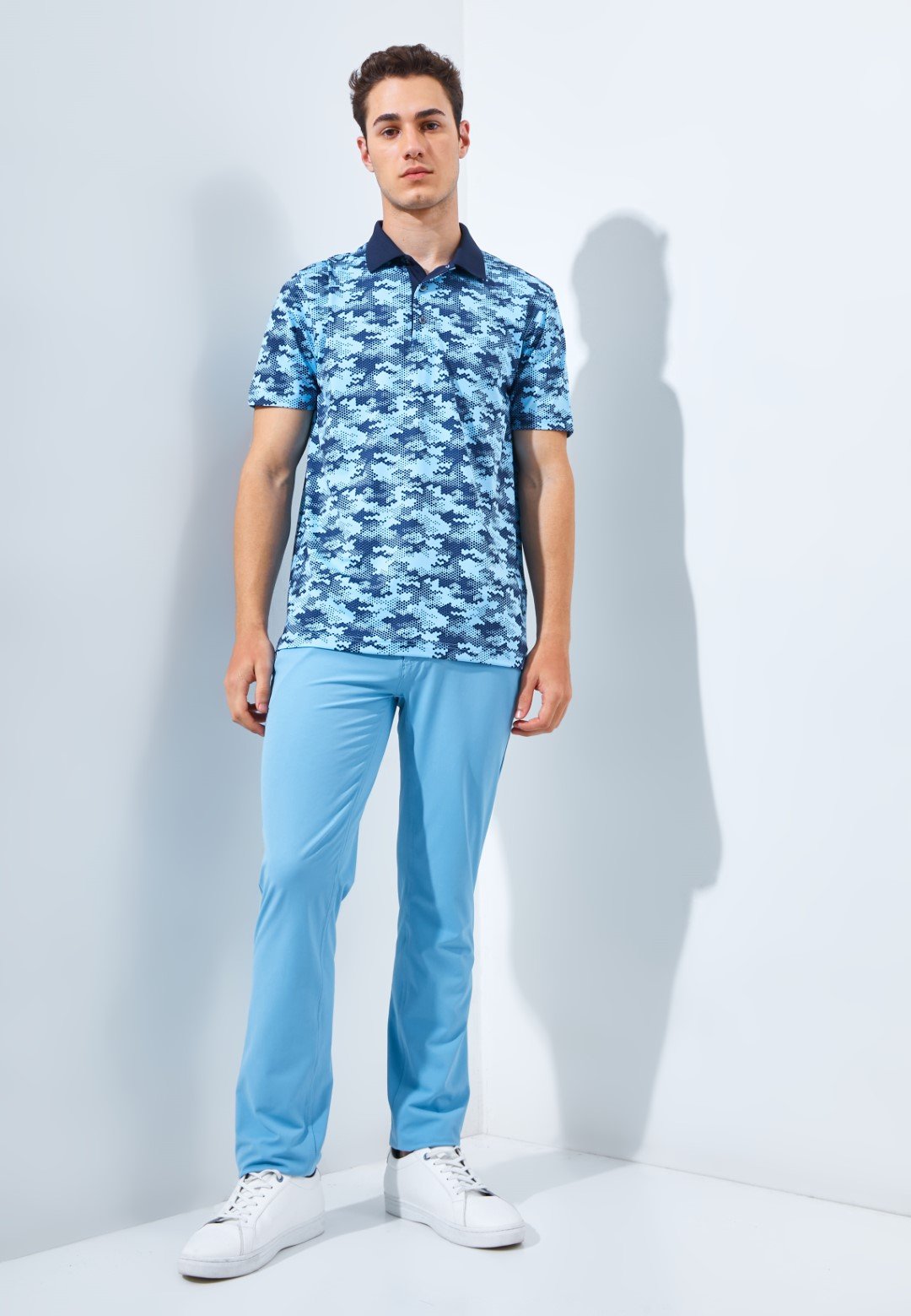 Jack Nicklaus Balboa Premium Mix Print Polo Blue Surf - Image 6