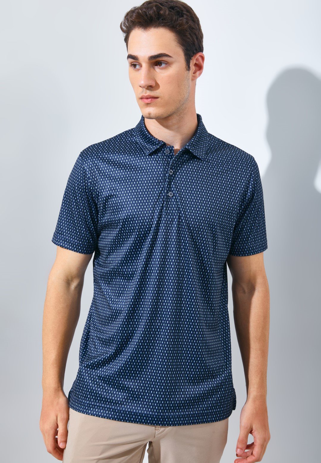 Jack Nicklaus Barrelwood Premium All Over Print Polo Classic Navy
