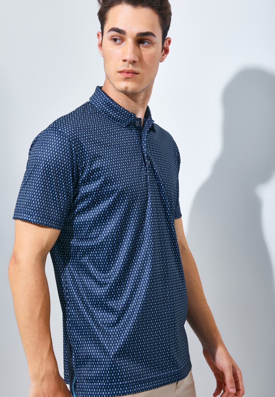 Jack Nicklaus Barrelwood Premium All Over Print Polo Classic Navy - Image 3