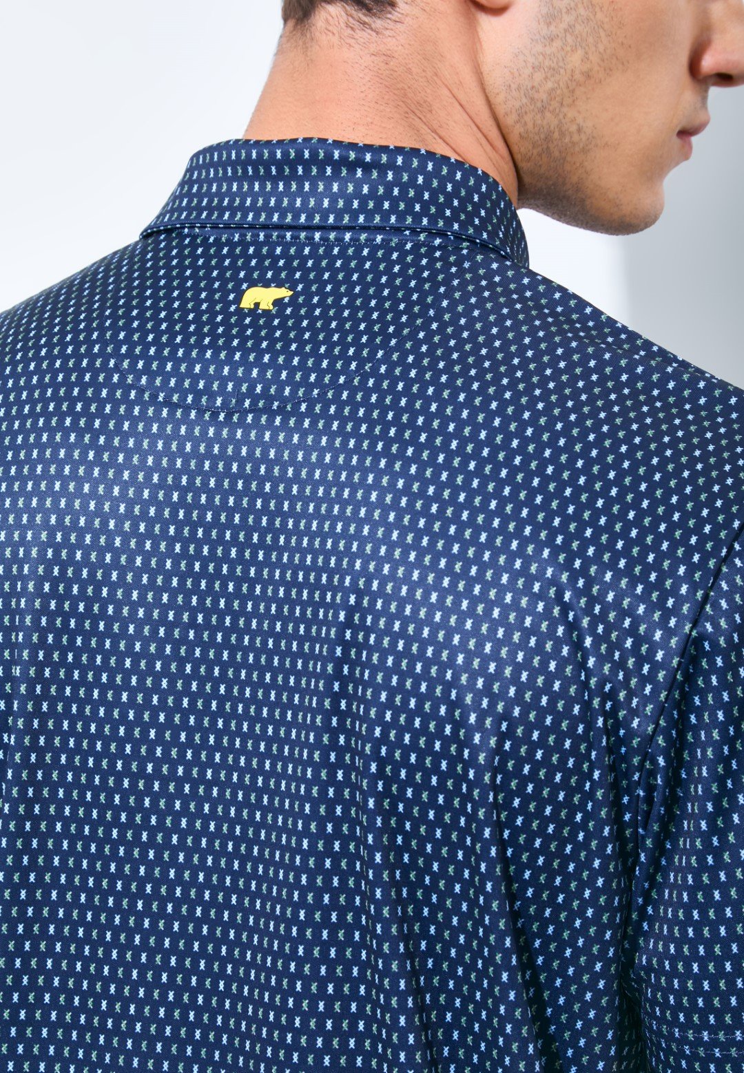 Jack Nicklaus Barrelwood Premium All Over Print Polo Classic Navy - Image 5