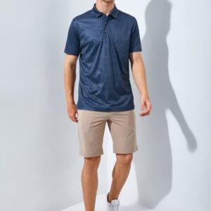 Jack Nicklaus Barrelwood Premium All Over Print Polo Classic Navy