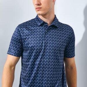 Jack Nicklaus Bayfield Premium Box Print Polo Classic Navy