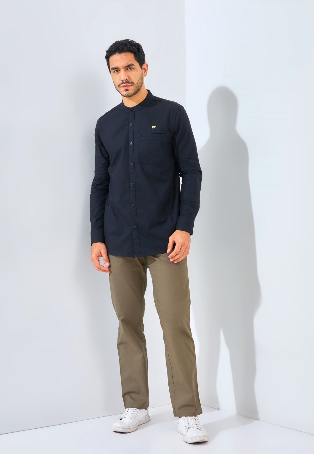 Jack Nicklaus Magnifica Kemeja Pria Lengan Panjang Slim Fit Black - Image 4