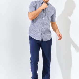 Jack Nicklaus Dario Harrow Plaid Short Sleeve Silver Taupe