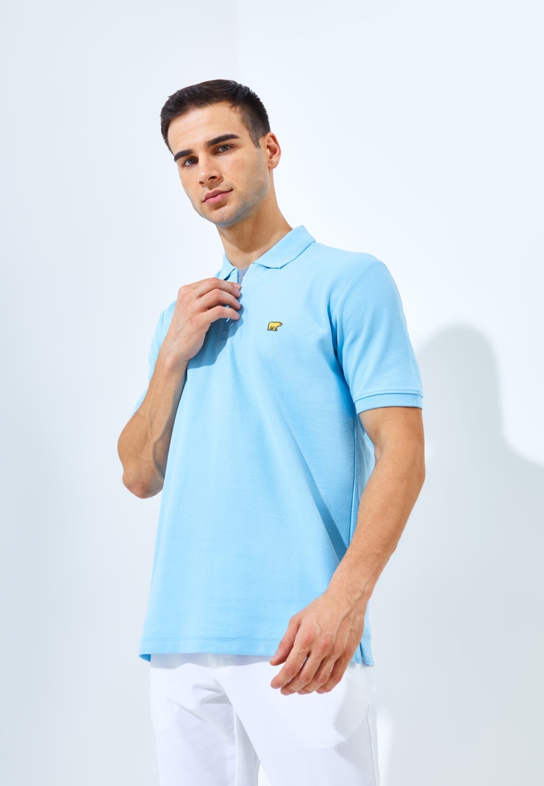 Jack Nicklaus Benedict Polo Shirt Pria Regular Fit Light Blue - Image 2
