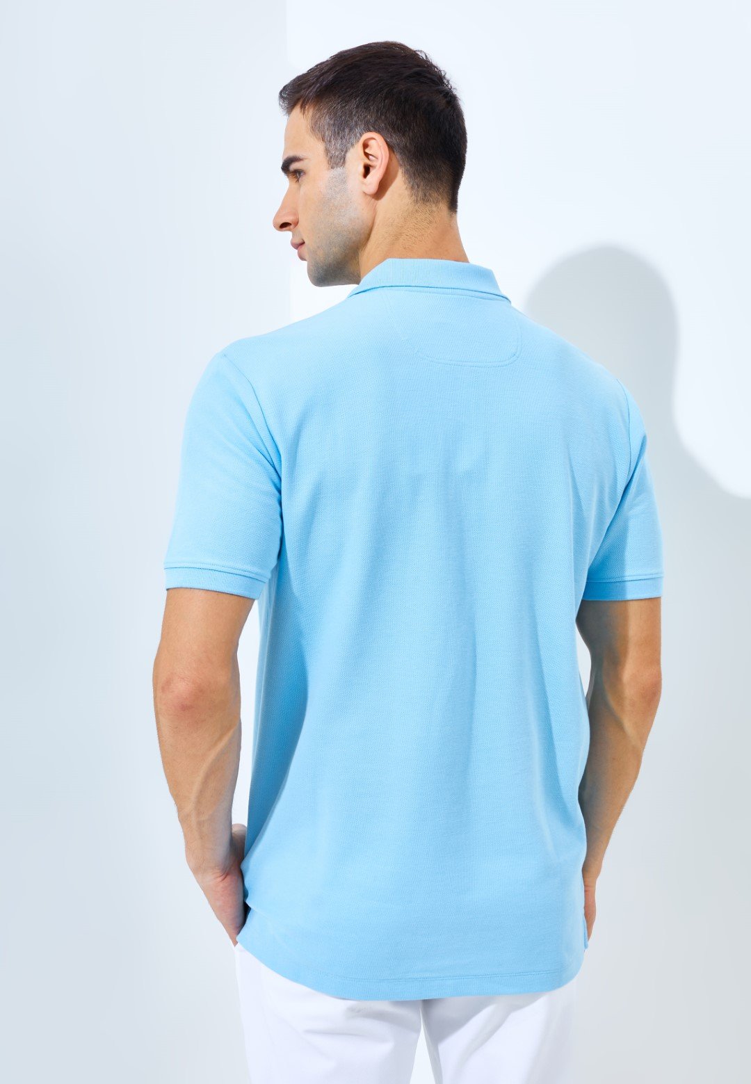 Jack Nicklaus Benedict Polo Shirt Pria Regular Fit Light Blue - Image 4