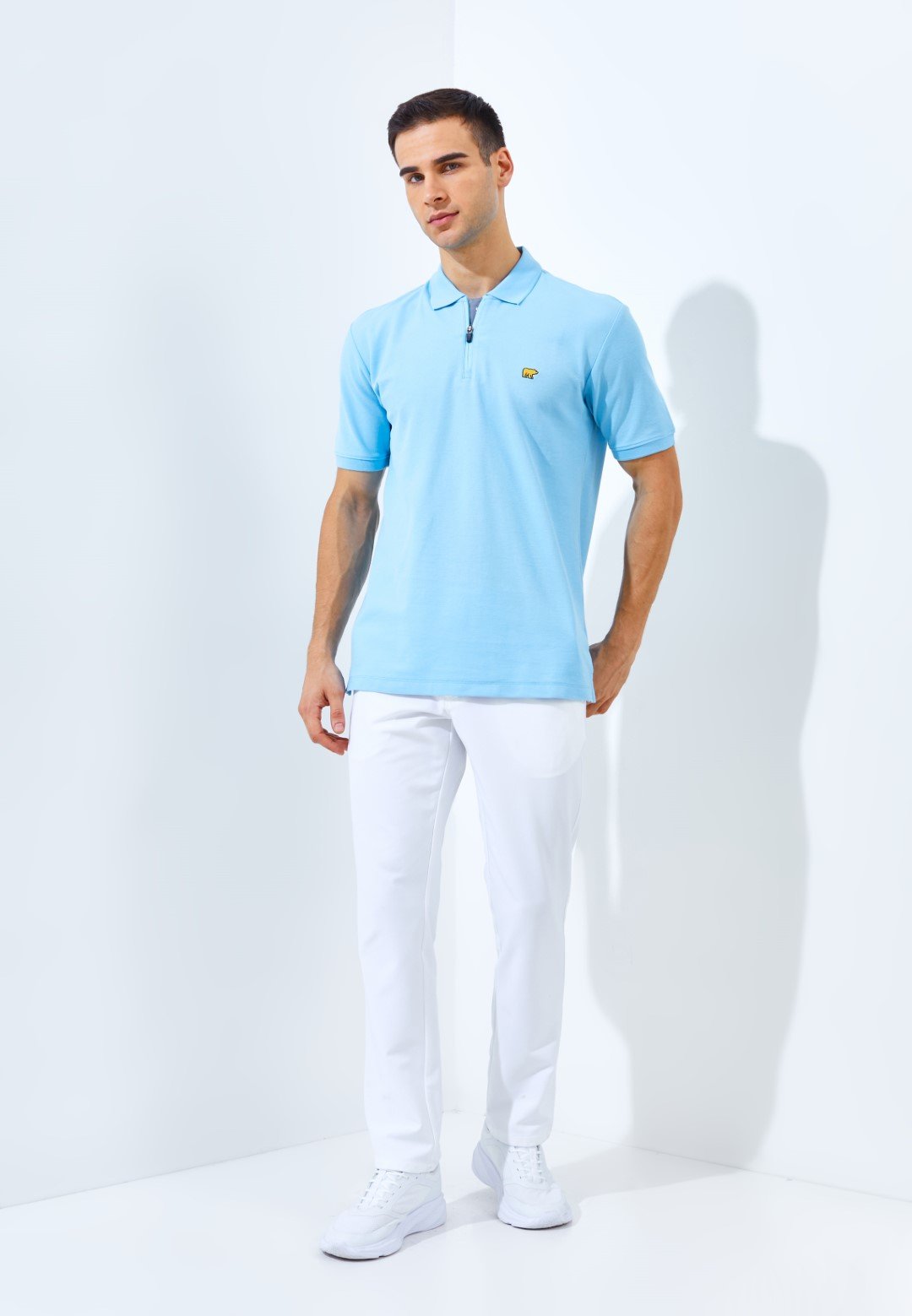 Jack Nicklaus Benedict Polo Shirt Pria Regular Fit Light Blue - Image 6