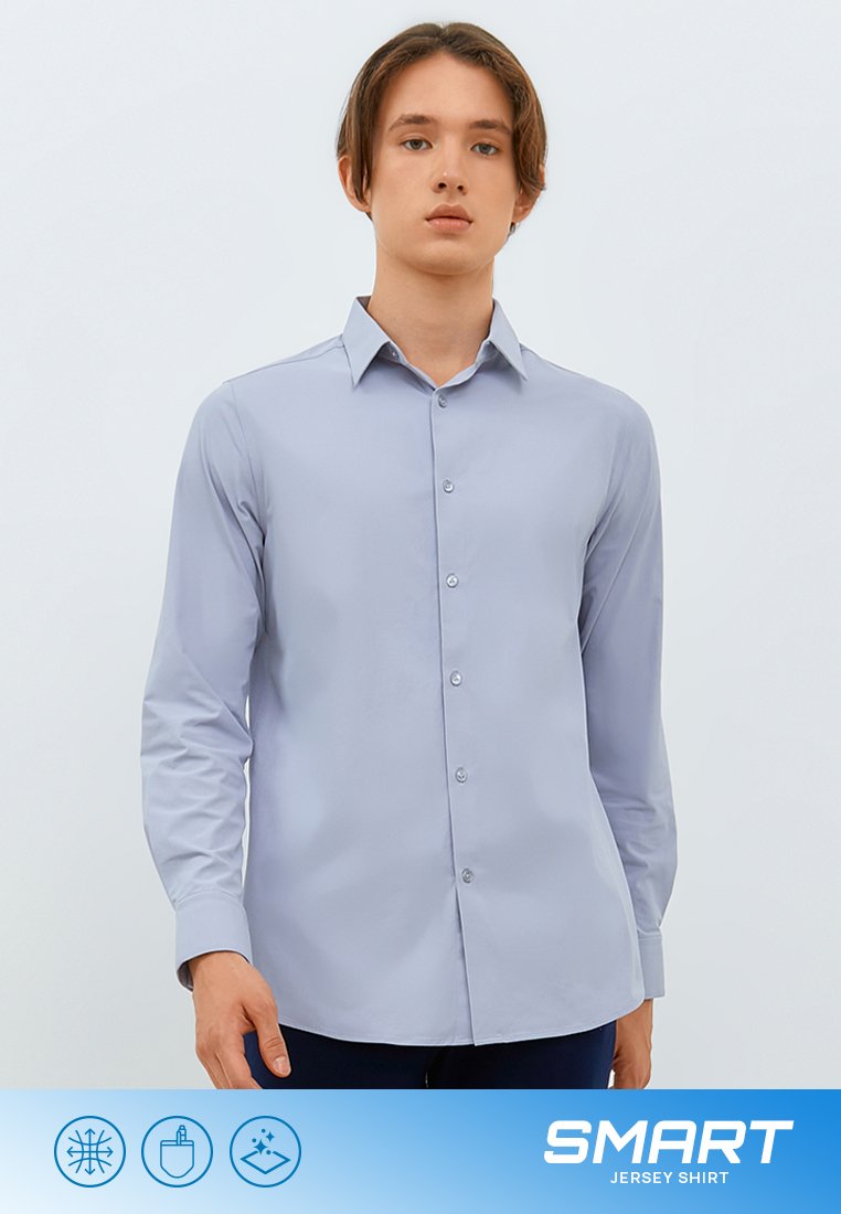 Jobb Beverly Kemeja Pria Lengan Panjang Slim Fit Light Grey