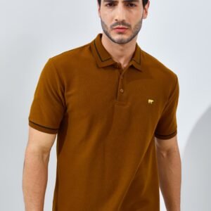 Jack Nicklaus Brehme Polo Shirt Pria Regular Fit Brwon