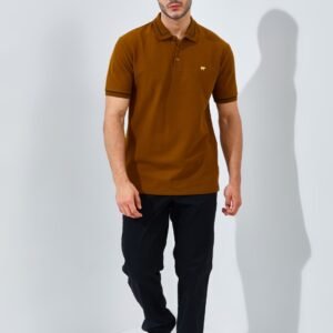 Jack Nicklaus Brehme Polo Shirt Pria Regular Fit Brwon