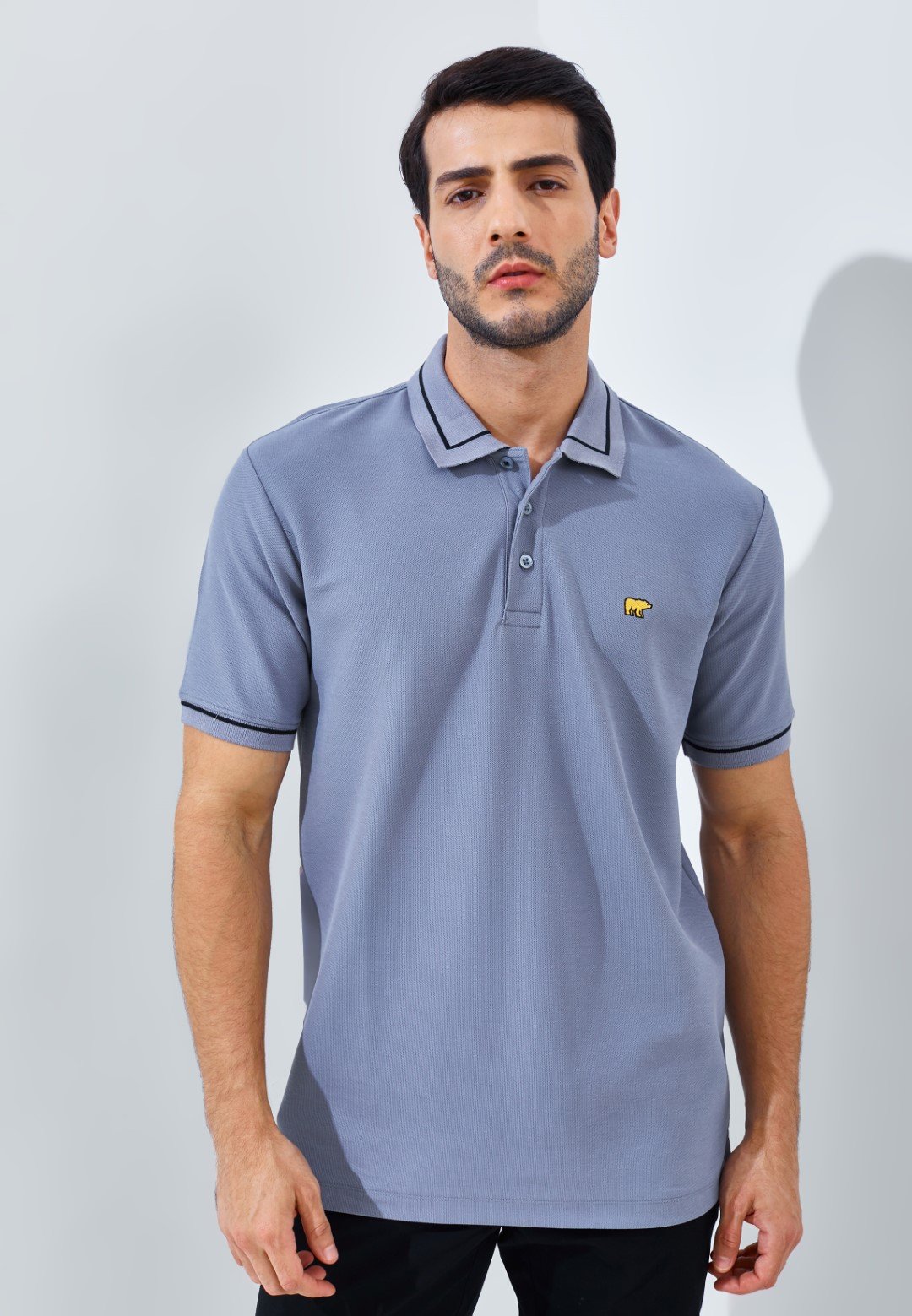 Jack Nicklaus Brehme Polo Shirt Pria Regular Fit Medium Grey