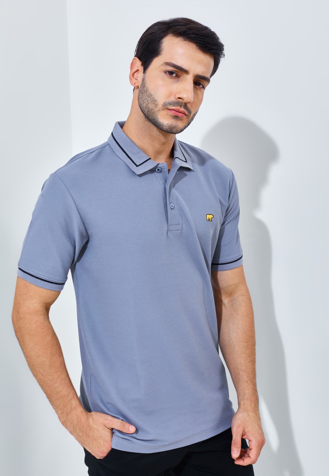 Jack Nicklaus Brehme Polo Shirt Pria Regular Fit Medium Grey - Image 2