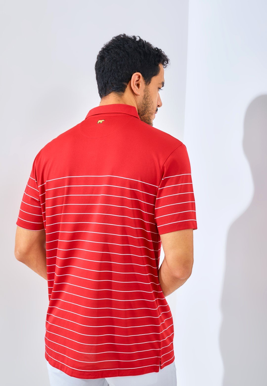 Jack Nicklaus Cefalu Premium Ombre Stripe Polo Chili Red - Image 3