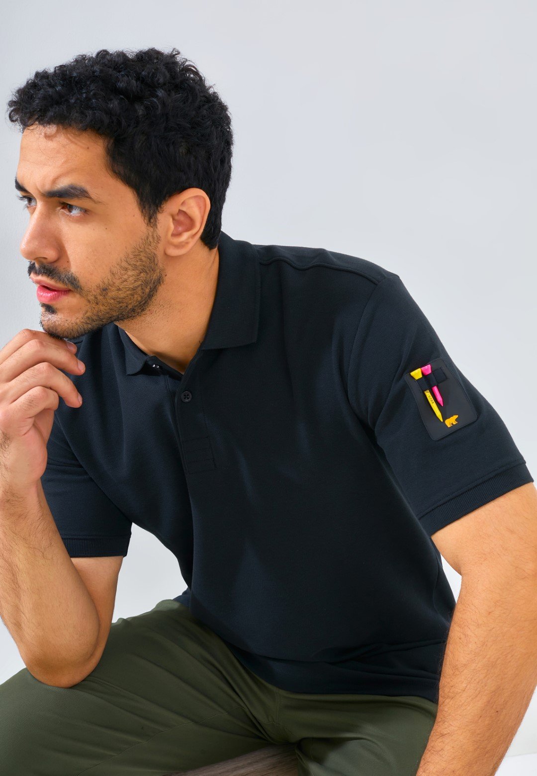 Jack Nicklaus Bariton Polo Shirt Pria Regular Fit Black - Image 2