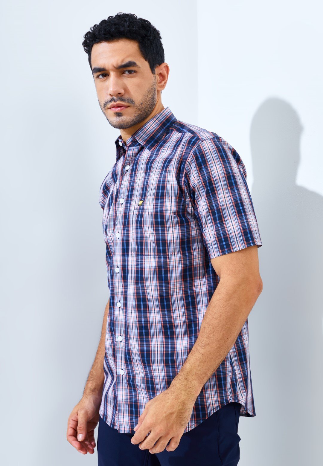 Jack Nicklaus Causeway Premium men's shirt Winslow Plaid Classic Navy - Image 2